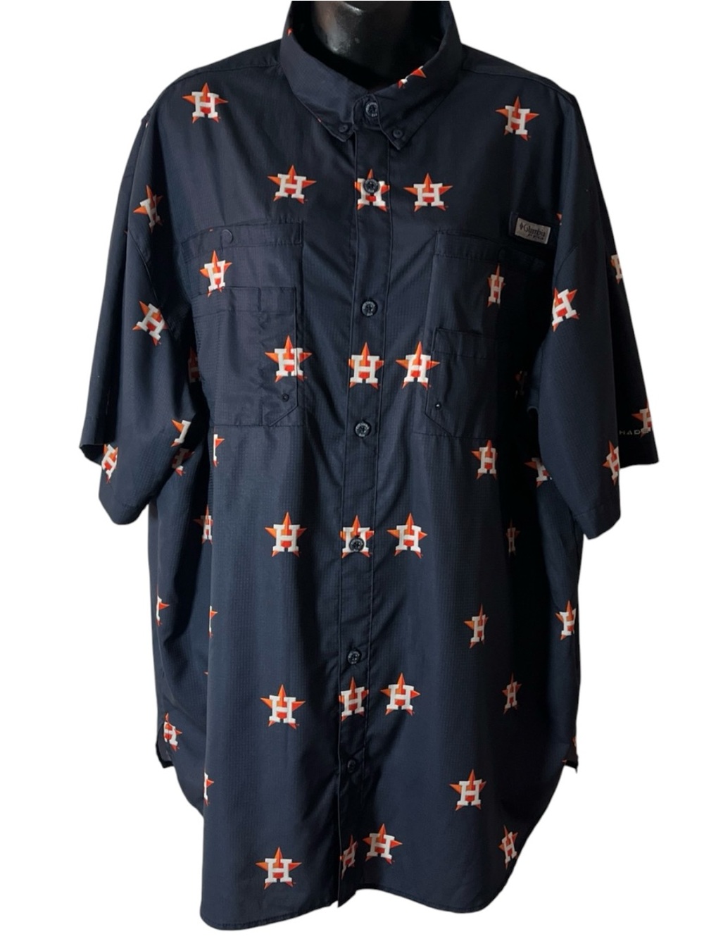 Columbia Men’s Houston Astros Navy Short-Sleeve Button-Up Shirt